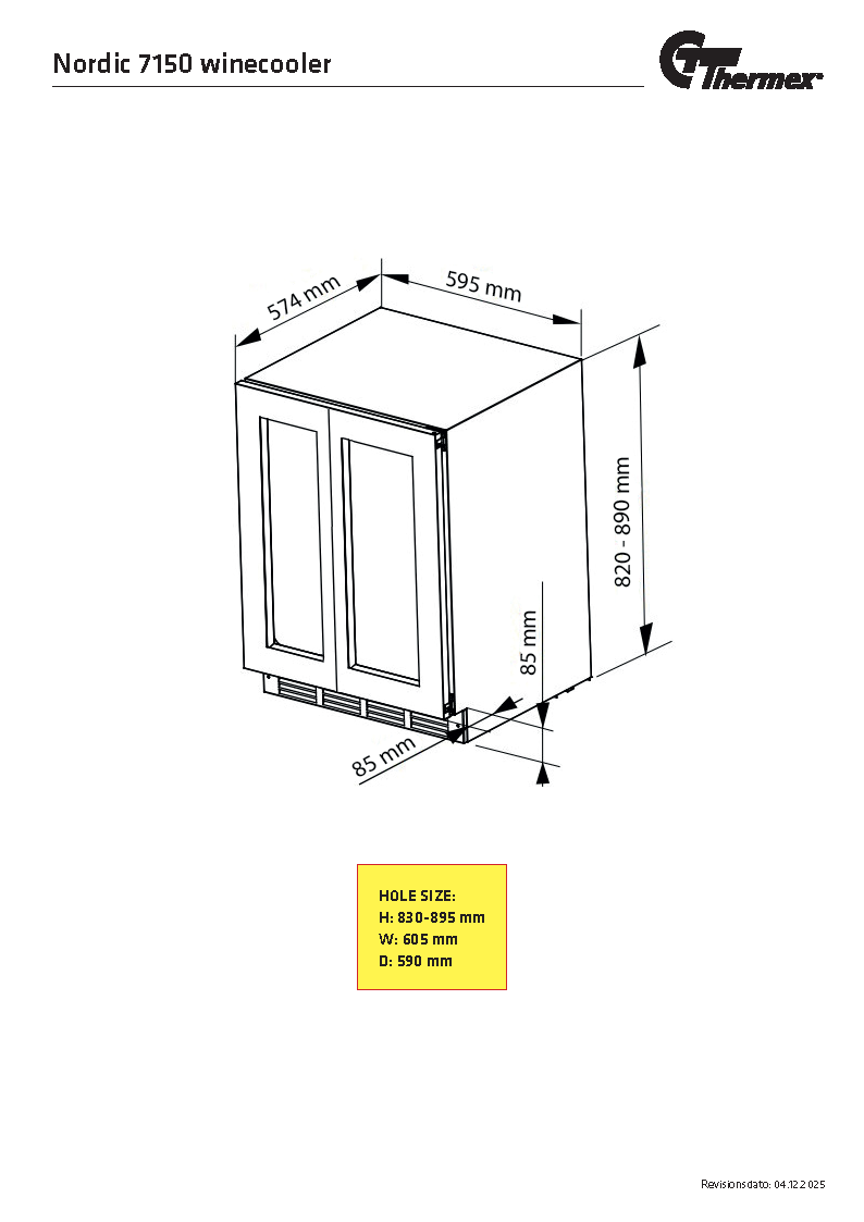 Nordic 7150 wine cooler - double zone